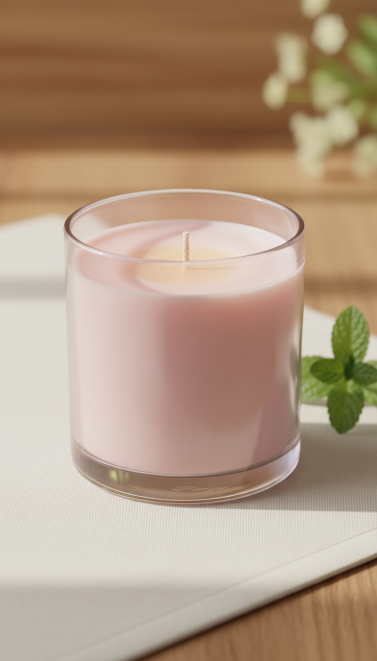 Artisan Blush Pink Candle in Glass Jar