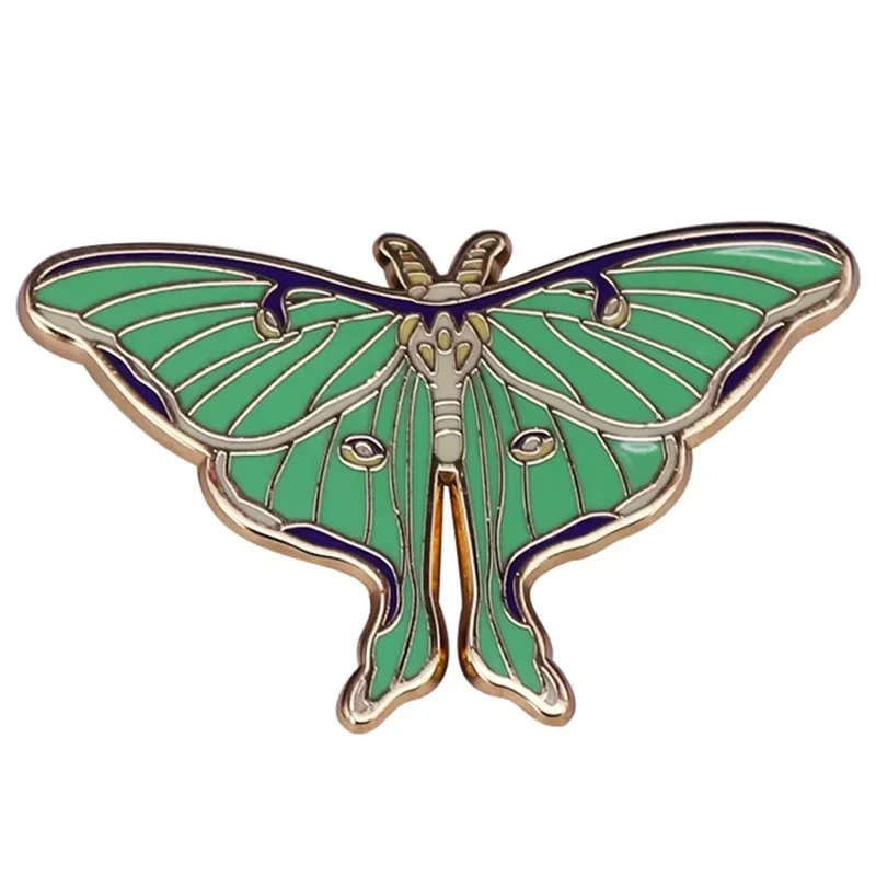 Lunar Moth Enamel Brooch