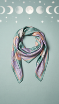 Celestial Silk Scarf with Moon Motifs