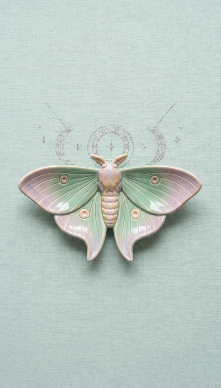 Luna Moth Ceramic Jewelry Dish