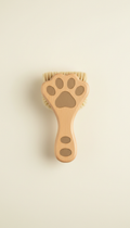Wooden Grooming Brush With Paw-Print Handle