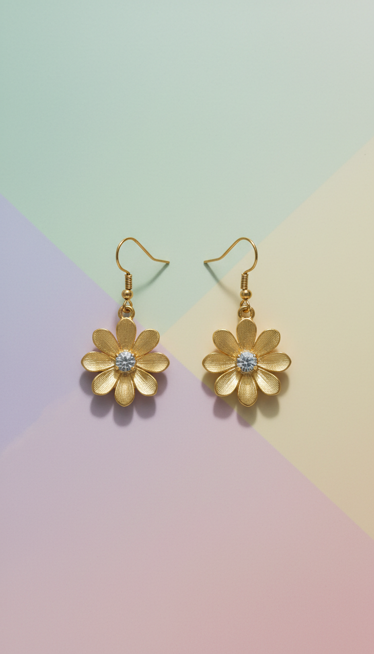 Bohemian Gold Daisy Earrings