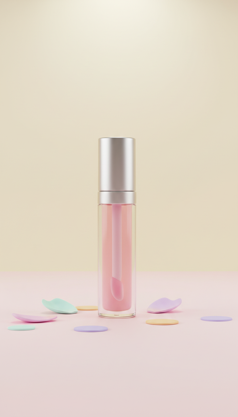 Bubblegum pink lip gloss