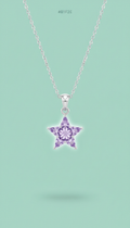 Lavender Veil star pendant necklace in delicate silver