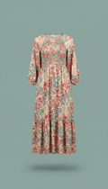 Boho floral midi dress in cotton