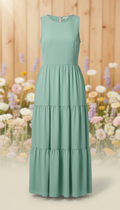 Mint Green Tiered Maxi Dress